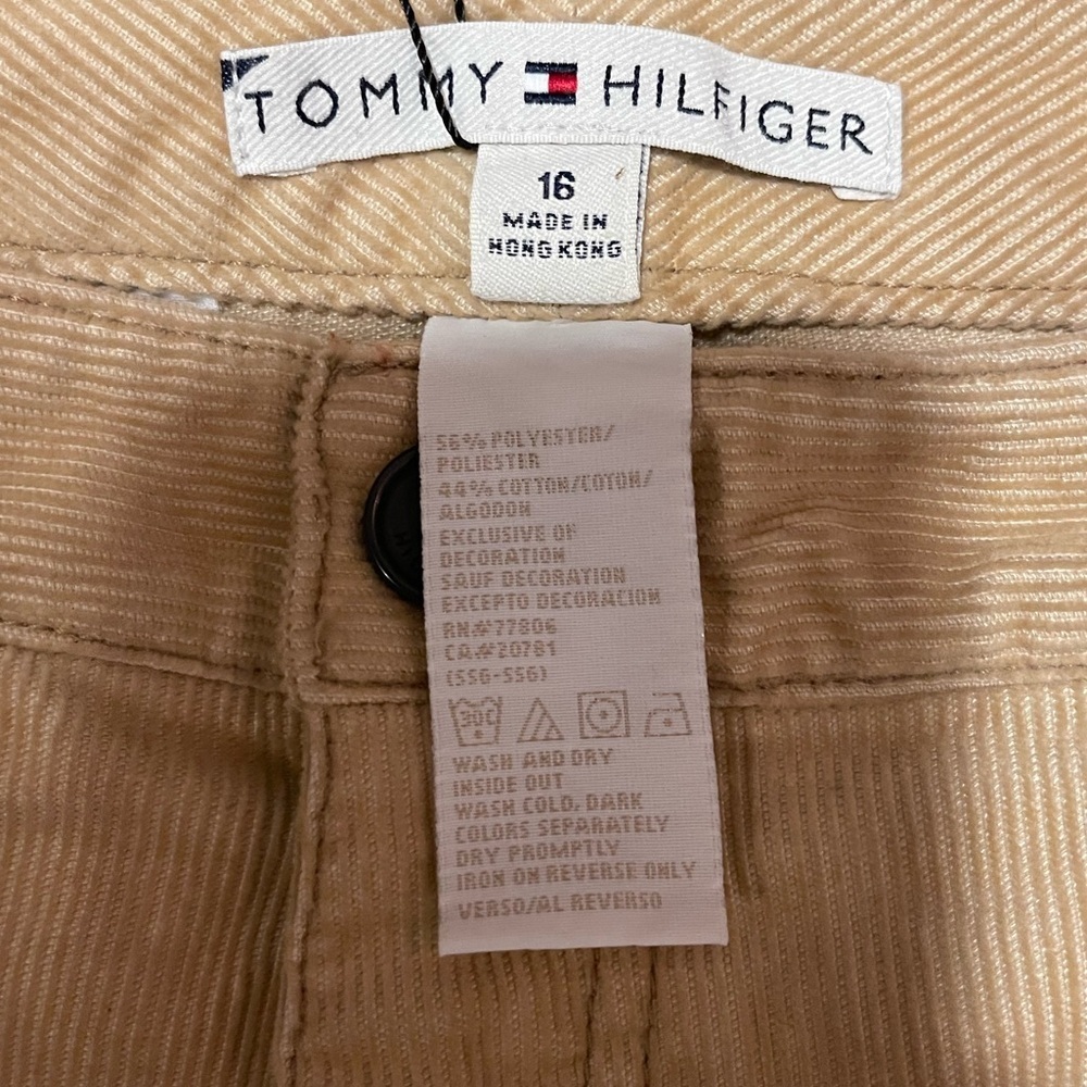 NWT Tommy Hilfiger corduroy pants High Rise wide leg Tan Khaki size 16 - Picture 2 of 12